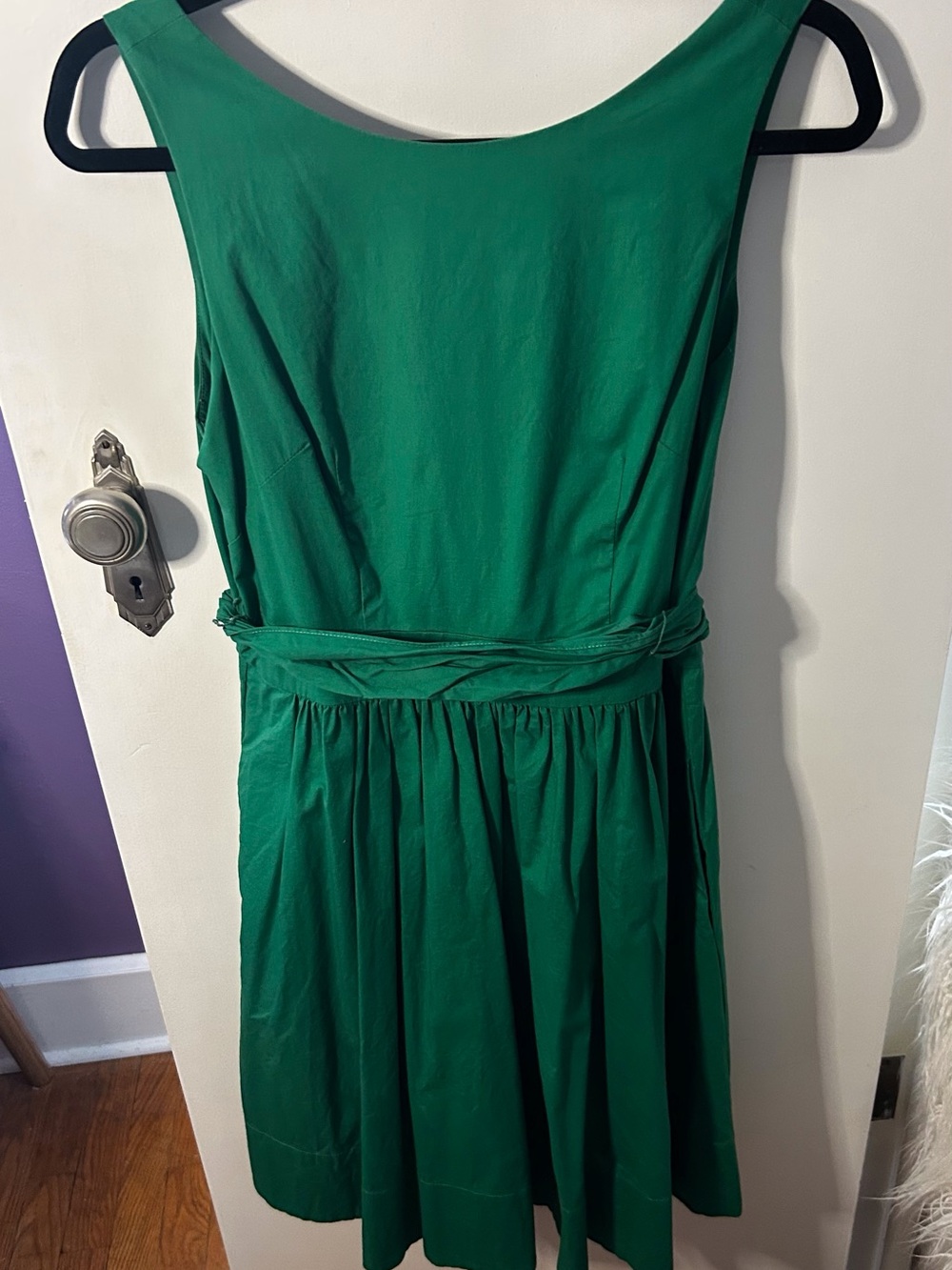 Eliza J Emerald Green Sleeveless Belted Dress